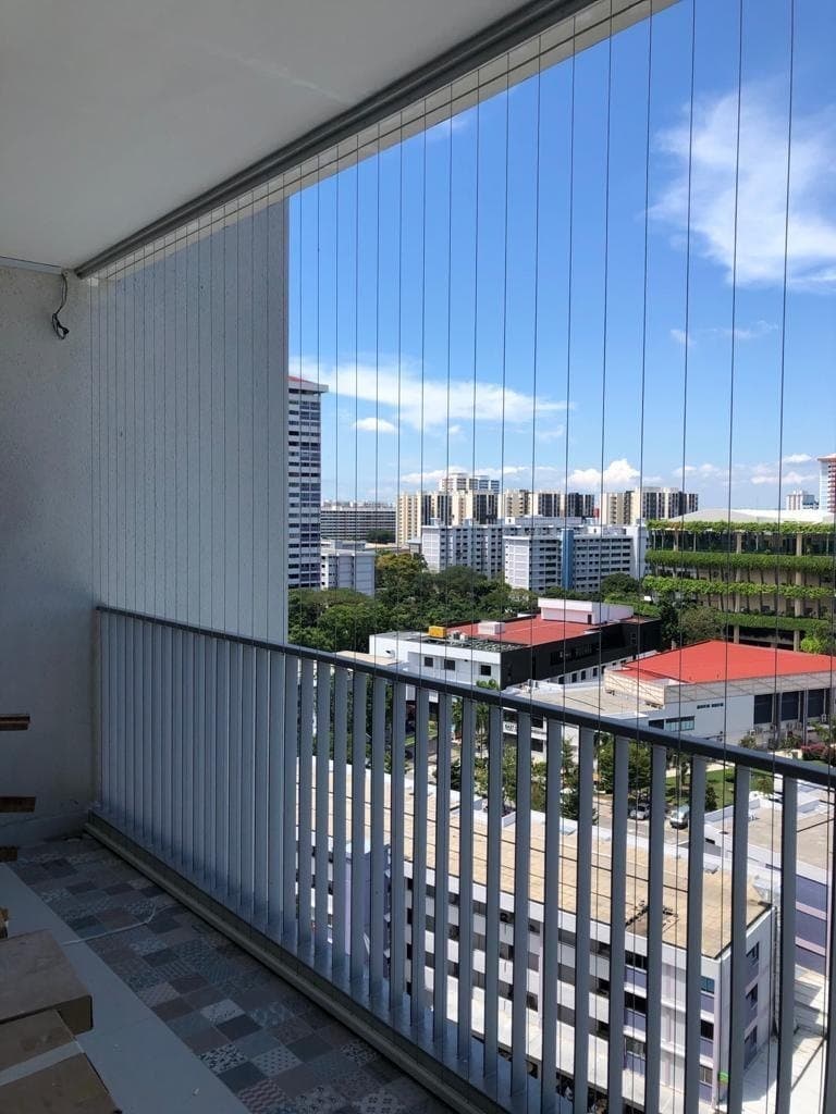 High-rise balcony overlooking the skyline